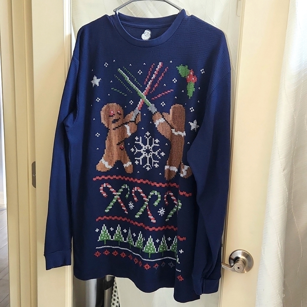 Dec 25th Christmas Gingerbread Men with Lightsabers Long Sleeve Shirt